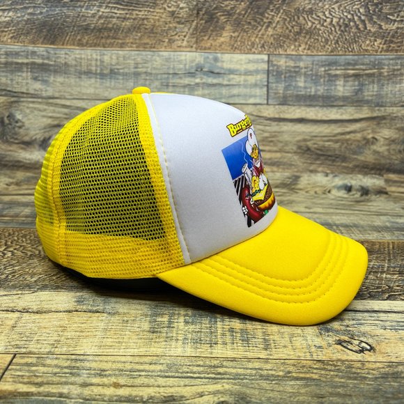 Burger Time Mens Trucker Hat Yellow Snapback 1981 Arcade Retro Video Game Cap - Picture 4 of 8
